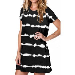Women’s Casual Summer T Shirt Dress Loose Short Sleeve Tunic Dress with Pocket